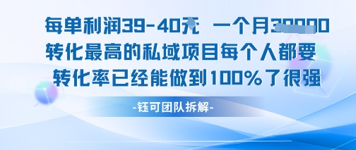 每单利润40一个月7k+转化最高的私域项目，每个人都要的产品转化率已经能做到100%-木石资源网