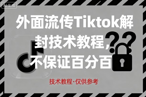 外面流传Tiktok解封技术教程，不保证百分百，具体自测-木石资源网