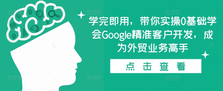 学完即用，带你实操0基础学会Google精准客户开发，成为外贸业务高手-木石资源网