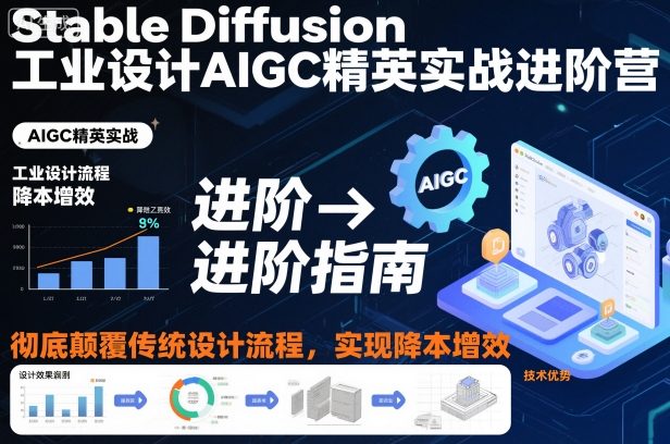 Stable Diffusion工业设计AIGC精英实战进阶营，彻底颠覆传统设计流程，实现降本增效-木石资源网