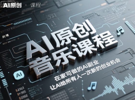 AI原创音乐课程，在家可做的Ai副业，让Ai给所有人一次新的创业机会-木石资源网