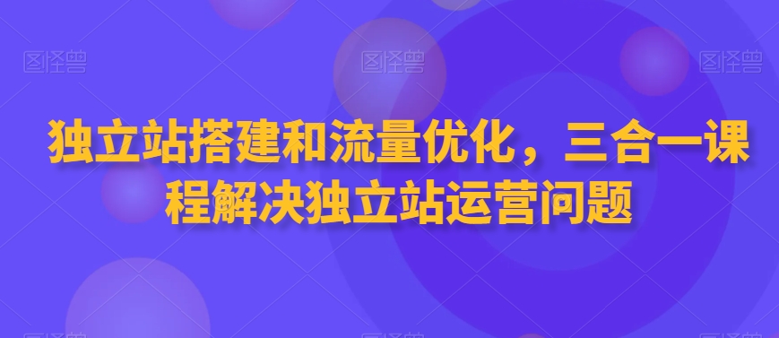 独立站搭建和流量优化，三合一课程解决独立站运营问题-木石资源网