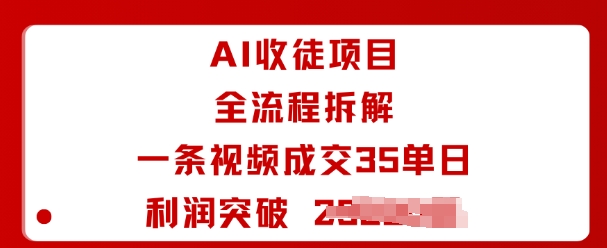 AI收徒项目全流程拆解一条视频成交35单日利润突破1k+-木石资源网