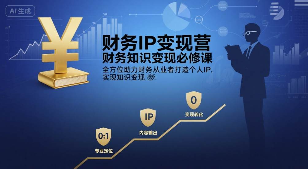 财务IP变现营,财务知识变现必修课,全方位助力财务从业者打造个人IP,实现知识变现