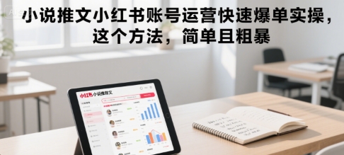 小说推文小红书账号运营快速爆单实操，这个方法，简单且粗暴-木石资源网
