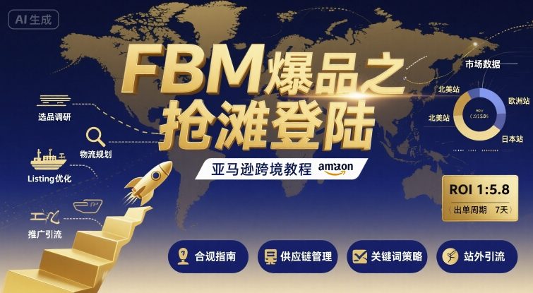 FBM爆品之抢滩登陆-亚马逊跨境教程-木石资源网