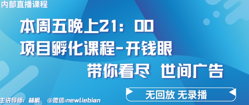 4.26日内部回放课程《项目孵化-开钱眼》赚钱的底层逻辑【揭秘】-木石资源网