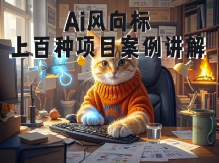 Ai风向标-附100种项目案例玩法-0基础小白到大神ai视频商业应用教学-木石资源网