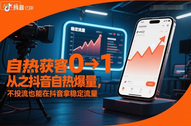 自热获客从0到1之抖音自热爆量，不投流也能在抖音拿稳定流量-木石资源网