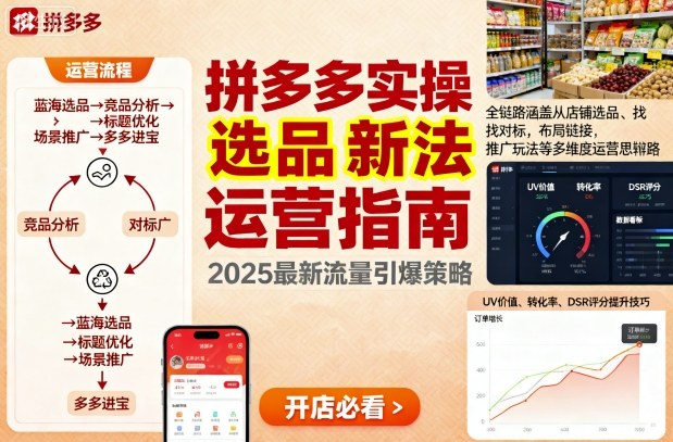 王校长9月12拼多多实操新玩法，全链路涵盖从店铺选品、找对标，布局链接，推广玩法等多维度运营思路-木石资源网