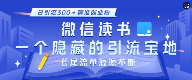 微信读书，一个隐藏的引流宝地，不为人知的小众打法，日引流300+精准创业粉，长尾流量源源不断-木石资源网