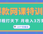 爆款网课特训营,一套课程打天下,网课变现的10个实操法,月收入3万到10万-木石资源网