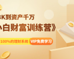 《小白财富训练营》月入3K到资产千万,这是套100%的理财系统(11节课)-木石资源网