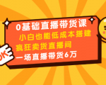 0基础直播带货课：小白也能低成本搭建疯狂卖货直播间：1场直播带货6万-木石资源网