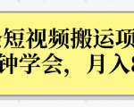 操作性非常强的头条号短视频搬运项目，3分钟学会，轻松月入8000+-木石资源网