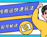 团队内部课程,短视频纯搬运快速玩法,批量快速起号的秘诀-木石资源网