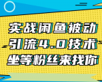 实战闲鱼被动引流4.0技术,坐等粉丝来找你,实操演示日加200+精准粉-木石资源网