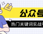 《公众号热门关键词实战引流特训营》5天涨5千精准粉,单独广点通每天赚百元-木石资源网