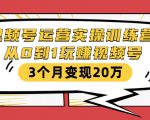 视频号运营实操训练营:从0到1玩赚视频号,3个月变现20万-木石资源网