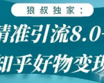 狼叔知乎精准引流8.0,知乎好物变现技术,轻松月赚3W+-木石资源网