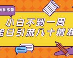 清和行记引流训练营:小白不到一周便能日引流几十精准粉-木石资源网