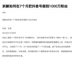从开始到盈利一步一步拆解如何在7个月把抖音号粉丝做到1000万-木石资源网