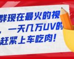 淘宝店群现在最火的视频玩法,一天几万UV的玩法,赶紧上车吃肉-木石资源网