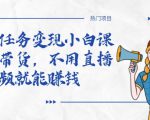 全民任务变现小白课,不用带货,不用直播,拍视频就能赚钱-木石资源网