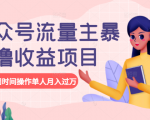 公众号流量主暴利撸收益项目,空闲时间操作单人月入过万-木石资源网