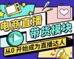 大鹏·电商直播带货课,系统学习直播带货各环节技巧和套路-木石资源网