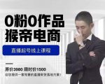 猴帝电商直播起号课,零粉零作品开播底层逻辑,直播五天打爆广场流量-木石资源网