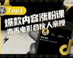 【毒舌电影合伙人亲授】抖音爆款内容涨粉课，5000万抖音大号首次披露涨粉机密-木石资源网