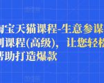 樊剑淘宝天猫课程-生意参谋数据分析系列课程(高级),让您轻松运营店铺,帮助打造爆款-木石资源网