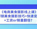陈飞燕《电商美食摄影线上课》解锁美食摄影技巧+快速变现+工资or销量翻倍-木石资源网