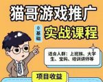 猫哥·游戏推广实战课程,单视频收益达6位数,从0到1成为优质游戏达人-木石资源网
