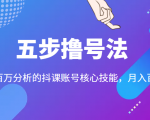 五步撸号法,掌握百万分析的抖课账号核心技能,从逻辑到实操-木石资源网