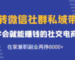 玩转微信社群私域带货,学会就能赚钱的社交电商,在家兼职副业再挣8000+-木石资源网
