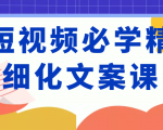 短视频必学精细化文案课,提升你的内容创作能力、升级迭代能力和变现力(价值333元)-木石资源网