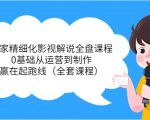 独家精细化影视解说全盘课程,0基础从运营到制作,赢在起跑线(全套课程)-木石资源网