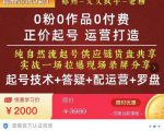 0粉0作品0付费正价起号9月-10月新课,纯自然流起号(起号技术+答疑+配运营+罗盘)-木石资源网