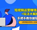 短视频运营赚钱新思路+玩法大解析:手把手教你做短视频【PETER最新更新中】-木石资源网