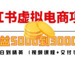 小红书虚拟电商项目：从小白到精英 月收益5000到30000 (视频课程+交付手册)-木石资源网