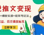 小说推文训练营:引流技巧+爆款实操+矩阵号玩法,百倍效益、百万播放秘笈-木石资源网
