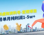 小红书虚拟资料号-变现项目:单号单月纯利润1-5w+实操玩法分享-木石资源网