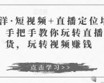 于洋·短视频+直播定位培训，手把手教你玩转直播卖货，玩转视频赚钱-木石资源网