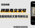 2023抖音快手毒文案新玩法，牌匾文案号，起号快易变现-木石资源网