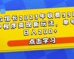D1G馆长2023年收费990的抖音小程序变现新玩法,单号轻松日入200+-木石资源网