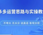 拼多多店铺运营思路与实操教程,快速学会拼多多开店和运营,少踩坑,多盈利-木石资源网