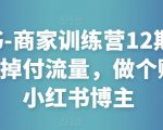 小红书-商家训练营12期:让商家丢掉付流量,做个赚钱的小红书博主-木石资源网