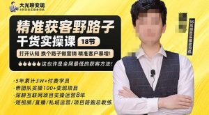 杨光·精准获客野路子,黑科技快速获取精准客户,这也许是全网最低的获客方法了-木石资源网